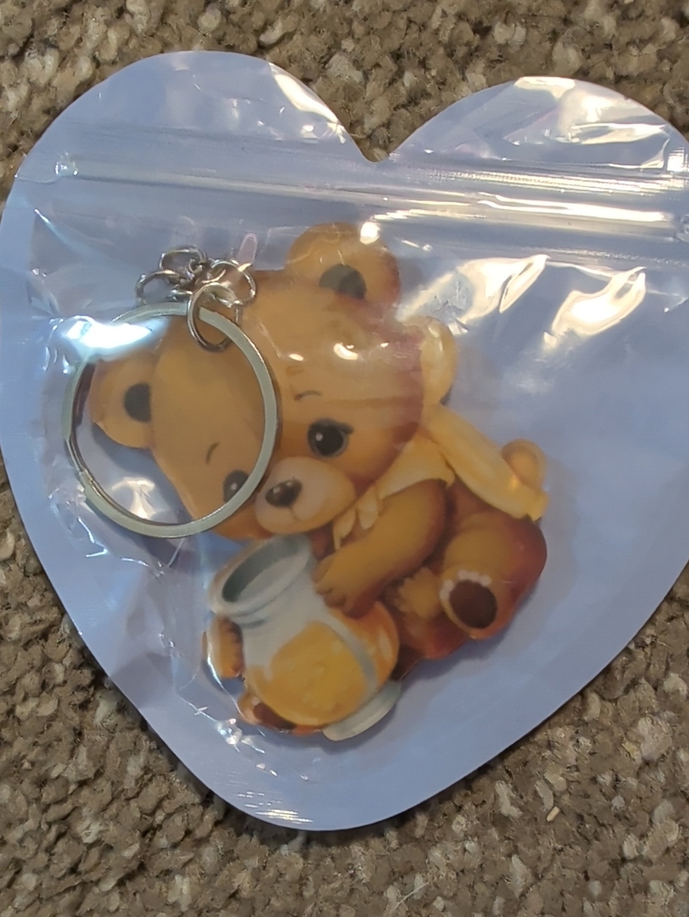 Acrylic Yellow Bear Keychain - Cute Bear Accessory